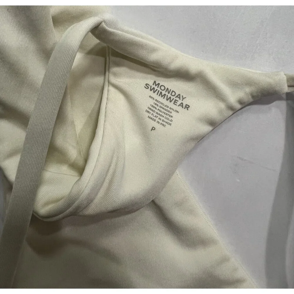 MONDAY Swimwear Brazil Thong Bikini Bottoms in Ivory